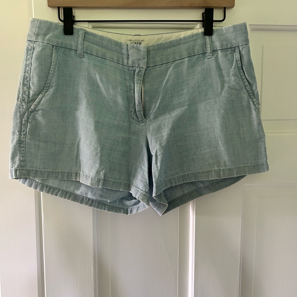 J. Crew Blue linen Shorts Relaxed Fit, size 8